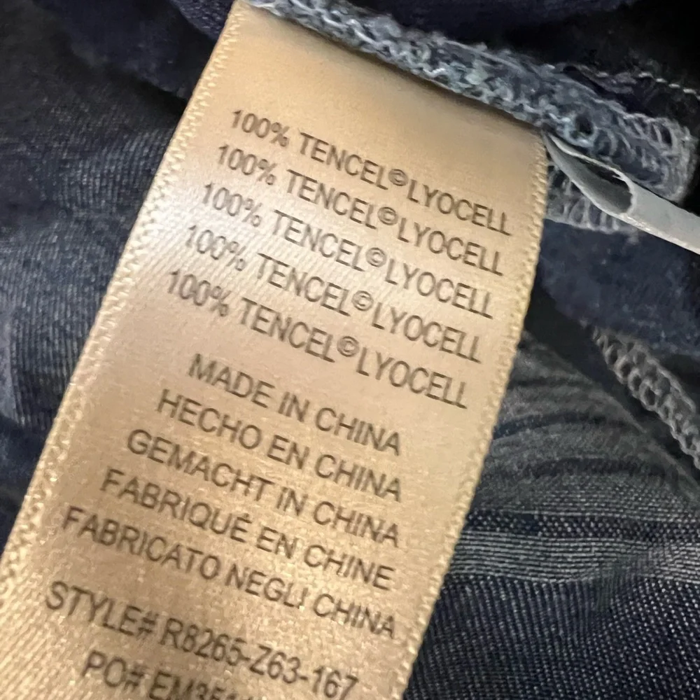 Anthropologie Cloth & Stone Laney Chambray Jumpsuit Striped Pants Jumpsuit XL - Picture 13 of 14